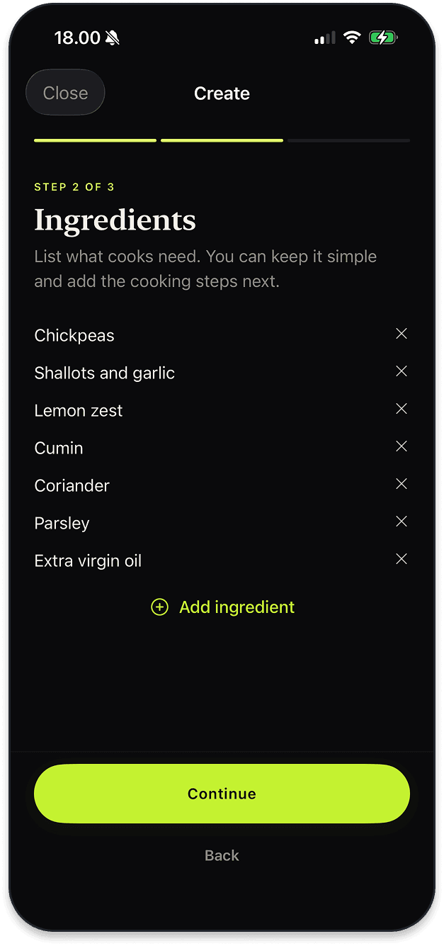 Yummable create — gather ingredients