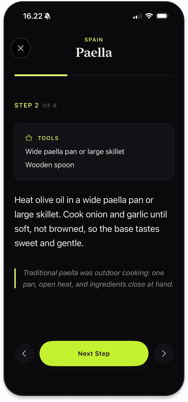 Yummable cook mode — per-step ingredients