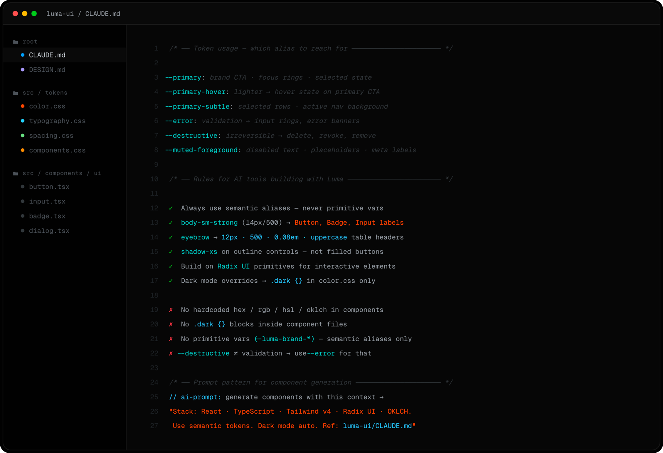 // process — CLAUDE.md: machine-readable constitution read by every AI tool